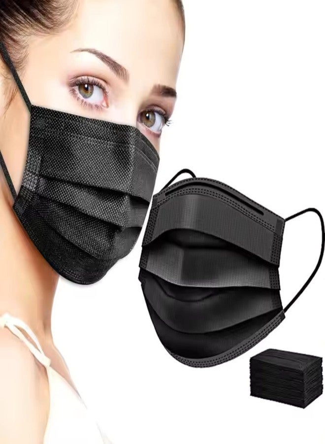 ADWIT 3Ply Surgical Face with In build Nose Pin Meltbon Fabric with woven 25GSM 3layer (CE, ISO, GMP, FDA Certified Mask (Black) (300) - Image 3